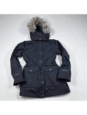 Eddie Bauer Waterproof Weatheredge Faux Fur Hooded Full Zip Parka Jacket XS